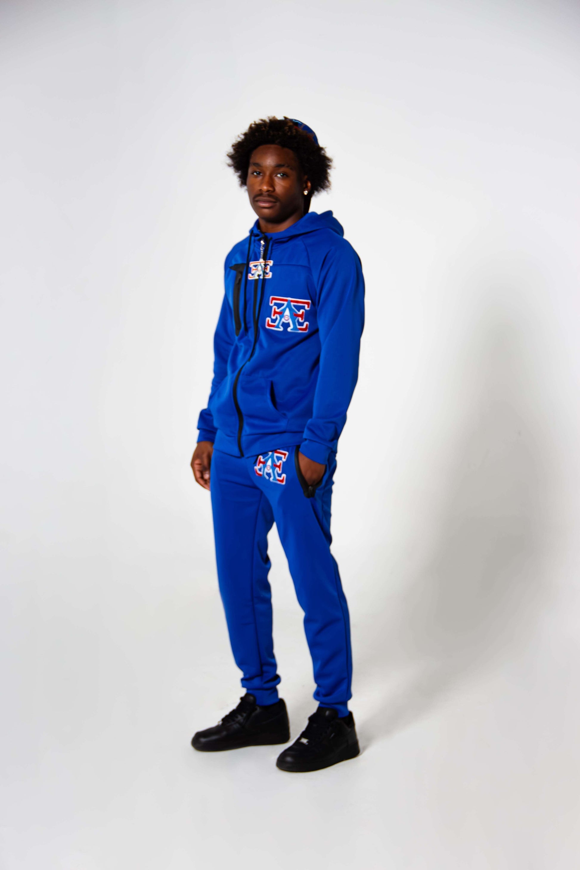 royal blue sweat suit